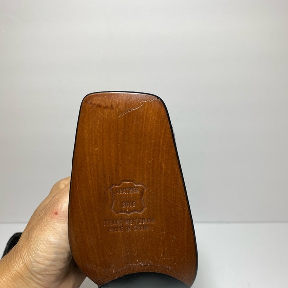 Stuart Weitzman Black Leather Square Toe Heels Pumps.Size 7.5 - Picture 15 of 15